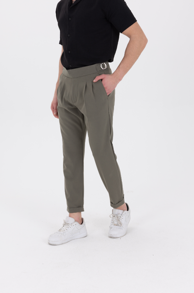 Yandan Kemerli Premium Jogger Haki