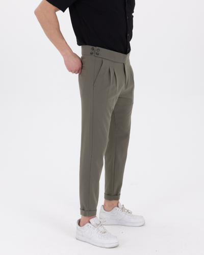 Yandan Kemerli Premium Jogger Haki