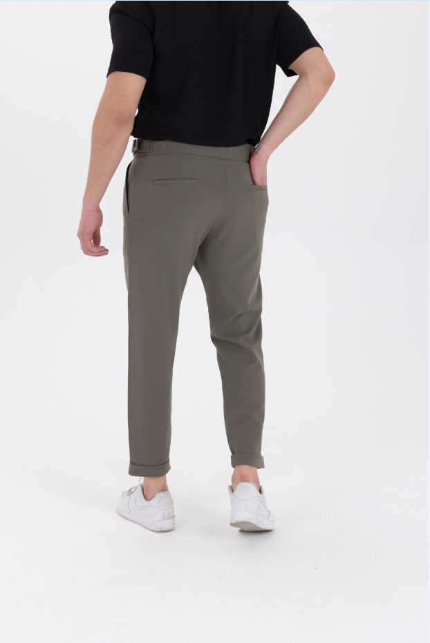Yandan Kemerli Premium Jogger Haki