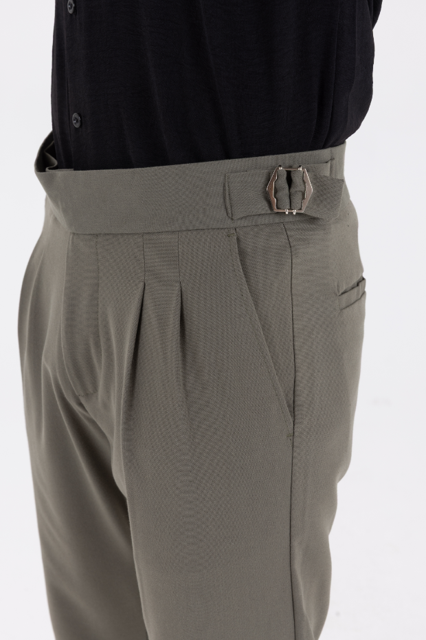 Yandan Kemerli Premium Jogger Haki