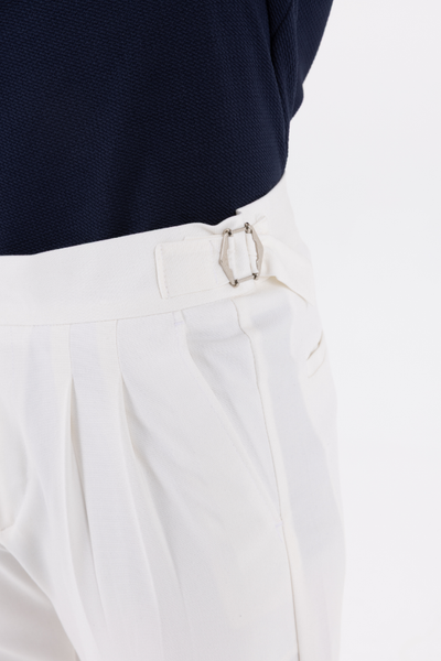 Yandan Kemerli Premium Jogger Beyaz
