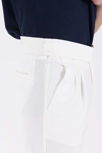 Yandan Kemerli Premium Jogger Beyaz
