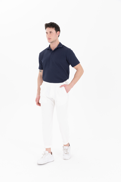 Yandan Kemerli Premium Jogger Beyaz