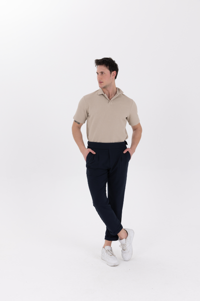 Yandan Kemerli Premium Jogger Lacivert