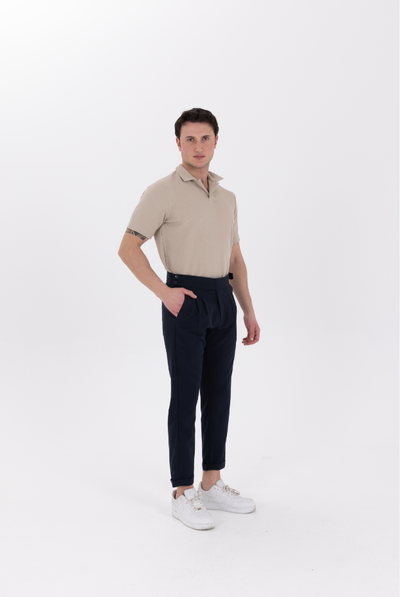 Yandan Kemerli Premium Jogger Lacivert