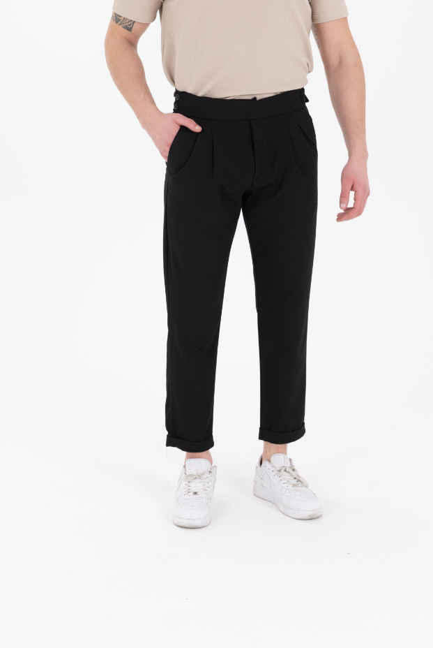 Yandan Kemerli Premium Jogger Siyah