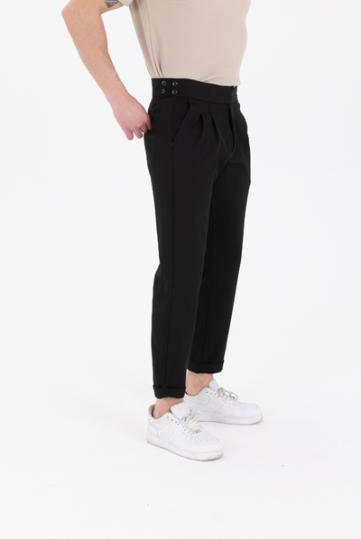 Yandan Kemerli Premium Jogger Siyah