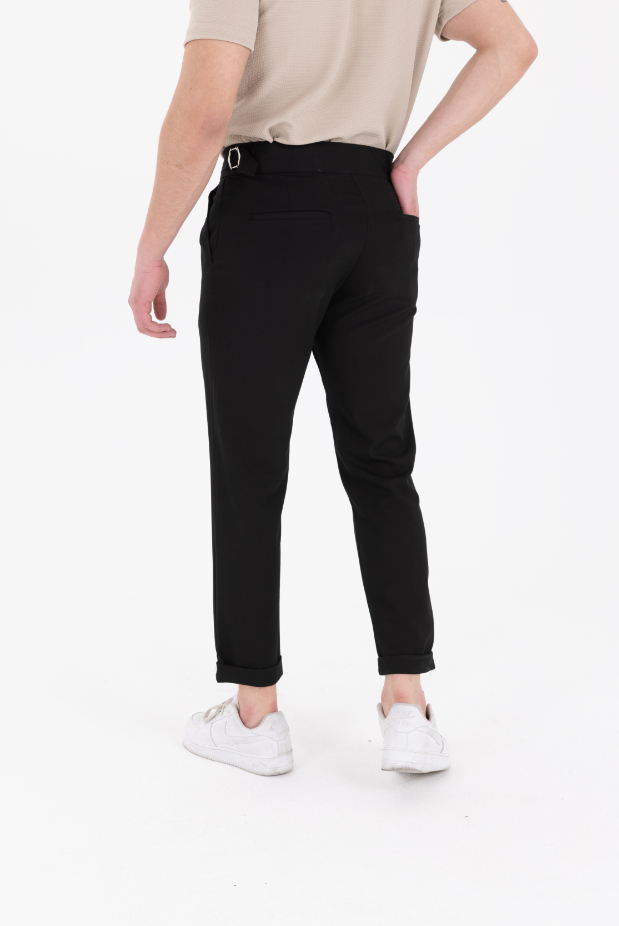 Yandan Kemerli Premium Jogger Siyah