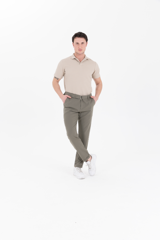Orta Kemerli Premium Jogger Haki