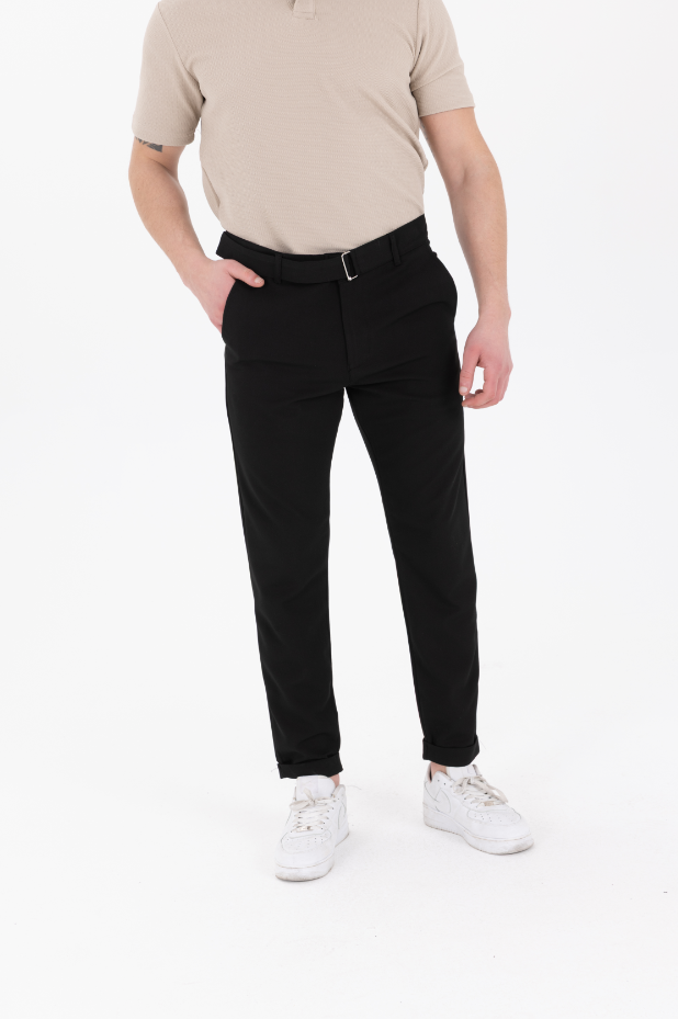 Orta Kemerli Premium Jogger Siyah