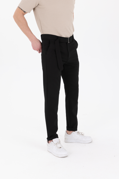 Orta Kemerli Premium Jogger Siyah