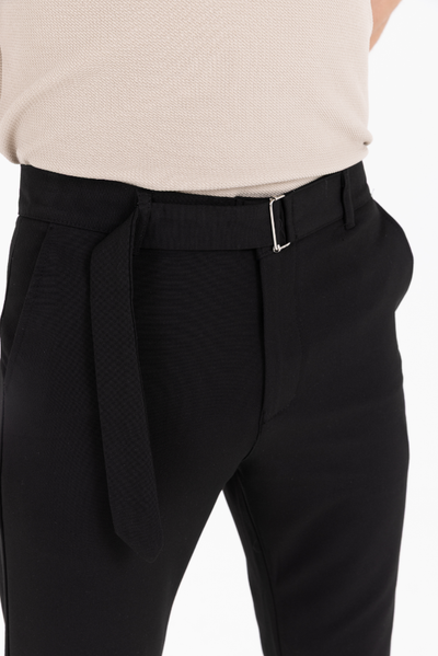 Orta Kemerli Premium Jogger Siyah
