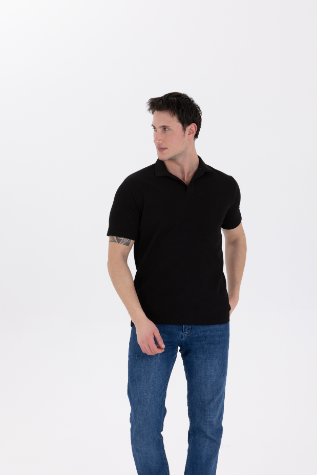 Siyah Polo Yaka Tişört